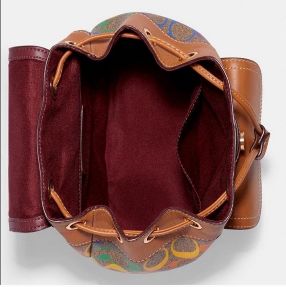 NWT Coach Signature Rainbow Backpack Designer Bag - Picture 9 of 11